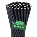Produktbild: Wisefood® Strohhalme Papier [20 cm Ø 6] Party Deko [Schwarz] alternative Strohhalme Plastik-frei für Geburtstag Hochzeit DIY [4000 Stk] für Cocktail Getränke Cola Energy Drink Wasser Limo BIO