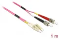 Produktbild: DELOCK LWL Patchkabel LC -> ST 1.00m Multimode Duplex OM4
