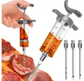 Produktbild: Ruhhy Marinierspritze Fleischinjektor 3 Spitzen, (Spar-Set, 1-St., praktisch langlebig), Wiederverwendbar, eine 50 ml Schinkenspritze