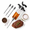 Produktbild: Marinadenspritze Edelstahl Set mit 3 Nadeln Fleischspritze BBQ Bratenspritze