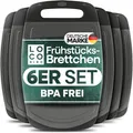 Produktbild: Loco Bird Frühstücksbrett Schneidebrett Kunststoff BPA freie - Brettchen 25x16cm, Cutting Board, (Hygienisches Brett für die Küche, 6-St., Vielseitiges Schneidbrett), Frühstücksbrettchen Spülmaschinenfest