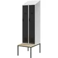 Produktbild: Jan Nowak Spind Umkleidespind Umkleideschrank Spindschrank Schließfachschrank Mit Sitzbank Lüftungsschlitze Pulverbeschichtet 229,5 Cm X 60 Cm X 85 Cm, Farbe Grau-anthrazit