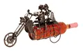 Produktbild: Extravaganter Wein Flaschenhalter Motorrad mit Paar aus Metall Höhe 23 cm Breite 36 cm