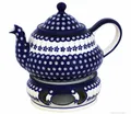 Produktbild: Original Bunzlauer Keramik Teekanne mit Stövchen 1.5 Liter Dekor 166a