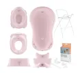 Produktbild: Hylat Baby Babybadewanne Baby Badewanne und WC Set – TÜV Rheinland zertifiziert – Hug Me, Lite, (7-teiliges SET, 7-tlg), Babywanne, Sitz, Ständer, Schemel, Topf, Toilettensitz, Abfluss – Rosa