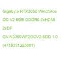 Produktbild: Gigabyte RTX3050 Windforce OC V2 6GB GDDR6 2xHDMI 2xDP GV-N3050WF2OCV2-6GD 1.0