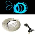 Produktbild: Balabaxer USB EL-Wire Eisblau, 5M/16.4FT Flexible Neonlichtröhre DC 5V Neonröhre Innenraumlichtleiste für Autoinnenraum, Lücke Dekorationsbeleuchtung.