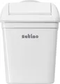 Produktbild: Satino by WEPA Abfalleimer - wahlweise frei stehend oder zur Wandmontage - aus weißem Kunststoff (8 Liter Kapazität - mini)