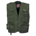 Produktbild: MFH Anglerweste Outdoor Weste, oliv, schwere Ausführung - XXL große aufgesetzte Rückentasche mit seitlichem Reißverschluss grün XXL