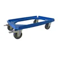 Produktbild: ALUTEC Rollwagen für Kunststoffboxen (610x410mm, 250 kg, Feststellbremse, blau)