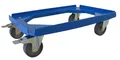 Produktbild: Alutec Rollwagen 250kg Traglast 4 Lenkrollen mit 2 Feststellbremsen 61x41cm Blau