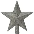 Produktbild: Christbaumspitze Stern mit Glitzer 19cm Kunststoff - Marmorgrau