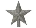 Produktbild: Kaemingk Christbaumspitze Kunststoff 19cm Stern mit Glitzer Weihnachtsbaumspitze Marmorgrau marmor grau - Silbergrau - Silber