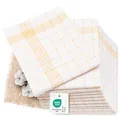 Produktbild: ZOLLNER 12er Set Geschirrtücher Halbleinen in 60x80 cm - super saugstarke und fusselfreie Küchentücher – waschbar bis 95°C – in gelb weiß kariert - Gastronomiequalität - Oeko Tex® Zertifiziert