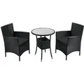 Produktbild: Juskys Polyrattan Gartenmöbel Balkon Set Bayamo in Schwarz mit Bezügen in Dunkelgrau