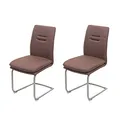Produktbild: Mendler 2er-Set Esszimmerstuhl HWC-H70 Stoff/Textil - braun