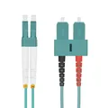 Produktbild: helos LWL Patchkabel OM3 Duplex 3,0mm LC-SC 50/125µm aqua 1,5m LSZH
