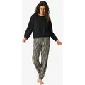 Produktbild: Schiesser Pyjama Modern Nightwear (2 tlg) schlafanzug schlafmode bequem bunt|schwarz L (40)