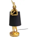 Produktbild: Tischlampe Kare Tischleuchte Animal Rabbit gold Hase 50 cm Schirm schwarz 55796
