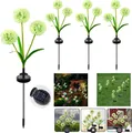 Produktbild: 3 Köpfe LED SolarLampen4 Stück 2 Modi Blumen SolarleuchteFarbwechsel LED Solar GartenleuchteWasserdicht Landschaftslampe für TerrasseAußen Deko