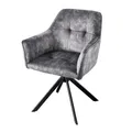 Produktbild: Riess Ambiente riess-ambiente Stuhl LOFT - dunkelgrau Samt drehbar Metallgestell schwarz mit Armlehne