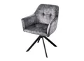 Produktbild: riess-ambiente Stuhl LOFT - dunkelgrau Samt drehbar Metallgestell schwarz mit Armlehne