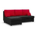 Produktbild: Mebligo Ecksofa, Schwarz, Rot, Textil, 3-Sitzer, L-Form, 201x135 cm, Wohnzimmer, Sofas & Couches, Wohnlandschaften, Ecksofas