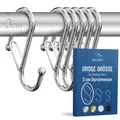 Produktbild: 6 Stück S Haken Groß für Stangen bis 3 cm Durchmesser – S Haken zum Einhängen...