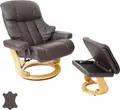 Produktbild: MCA Relaxsessel Windsor XXL, TV-Sessel Hocker, Echtleder 180kg belastbar braun, naturbraun