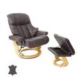 Produktbild: MCA Relaxsessel Windsor XXL, TV-Sessel Hocker, Echtleder 180kg belastbar ~ braun, naturbraun