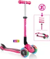 Produktbild: GLOBBER JUNIOR FOLDABLE LIGHTS – Tretroller, 120/80 mm, ABEC 5, 3-rädrig, LED-Leuchtrollen, fuchsia pink