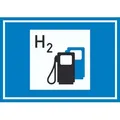 Produktbild: HB-Druck Hinweisschild Wasserstofftankstelle Symbol Schild, wetterfest, stabil, UV-beständig, kratzfest DIN-A1 594x841mm