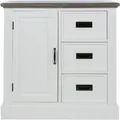 Produktbild: Casa Padrino Landhausstil Kommode mit Tür und 3 Schubladen Weiß / Grau 80 x 40 x H. 85 cm - Landhausstil Möbel