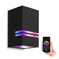 Produktbild: JOVO-S Außenleuchte Wand Up oder Down IP44 schwarz 1x WiFi Smart RGB GU10 LED