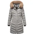 Produktbild: REPUBLIX Winterjacke LUCILLE Damen Gefütterte Dicke Glanz Winter Jacke Mantel Parka mit Kapuze grau M