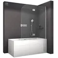 Produktbild: BERNSTEIN Duschabtrennung Duschwand Spritzschutz Badewanne 6 mm Nano Badewannenaufsatz Badewannenaufsatz EX201-80 x 140 cm