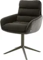 Produktbild: DELIFE Polsterstuhl Abelia-Flex, mit Armlehnen Fußkreuz Effektfinish Titan Materialmix Schwarz 360° dre