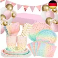 Produktbild: DUGEHO 104 Stück Geburtstag Party Geschirr Ballon,Pappteller Kindergeburtstag