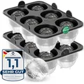 Produktbild: Neighbour's Friend Patentierte Eiskugelform 2er Pack - Große Eiswürfelform rund Platinsilikon für Cocktails, Whisky & Longdrinks - 12x Eiswürfel rund spülmaschinengeeignet - XXL Eiswürfel