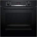 Produktbild: Bosch HBA514BB3, Serie 4, Einbau-Backofen 60 x 60 cm, LED-Display-Steuerung, Hydrolytische Reinigungshilfe, 3D-Heißluft für gleichmäßiges Backen auf 3 Ebenen, Schnellaufheizung, Schwarz