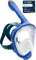 Produktbild: CRESSI Java Full Face Mask Blue/Blue Navy L/XL-Vollgesichts Schnorchelmaske, Ultraklare Antibeschlaglinse, 100 % Silikon, Schnorchel Trocken mit Sicherheitsventilen, Blau/Navy Blau, L/XL