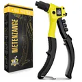 Produktbild: Profi Nietenzange - Minimaler Kraftaufwand - Robuste Nietzange mit 100 Nieten...