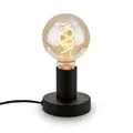 Produktbild: BRILONER - Nachttischlampe Retro mit Kabelschalter, E27 Fassung, max. 10 Watt, Tischlampe vintage, Lampe, Schreibtischlampe, Tischleuchte, Bürolampe, Leselampe Bett, Leselicht, 10x9 cm, Schwarz