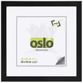 Produktbild: Oslo MasterLine Einzelrahmen Bilderrahmen quadratisch Aluminium gebürstet 3 cm breit, 40x40 Alu Echtglas, perfekt für Bilder mit Passepartout schwarz 40 cm x 40 cm