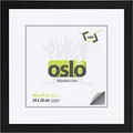Produktbild: OSLO MasterLine Bilderrahmen 40 x 40 quadratisch schwarz matt Aluminium gebürstet 3 cm breit, Foto-rahmen Echt-Glas Alu
