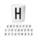Produktbild: Design Letters Porzellan Kaffeetassen A-Z | Weiße Tassen für Weihnachten, Weihnachtsgeschenke Kleinigkeiten, Weihnachtsgeschenke für Frauen, Männer | Kaffeebecher | Tasse Personalisiert | 250 Ml