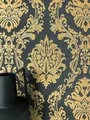 Produktbild: Tapete Vliestapete Schwarz Ornamente   Mustertapete Retro