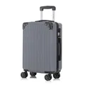 Produktbild: Koffer Trolley Reisekoffer Suitcase, Rollkoffer Handgepäck ,mit 4 Rollen360°, Hartschalenreisekoffer, Zahlenschloss, Weicher Gummigriff (M,Grau)