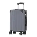 Produktbild: yonsly Trolley Reisekoffer, Rollkoffer Handgepäck, Kabinenkoffer Hartschalenreisekoffer Travel Suitcase mit 4 Rollen 360°, Zahlenschloss, Weicher Gummigriff (M, Grau)