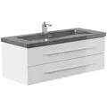 Produktbild: POSSEIK Waschbecken mit Unterschrank YAMO 130 weiß glanz 130,0 x 45,0 x 50,0 cm